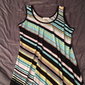 Striped Calvin Klein maxi dress